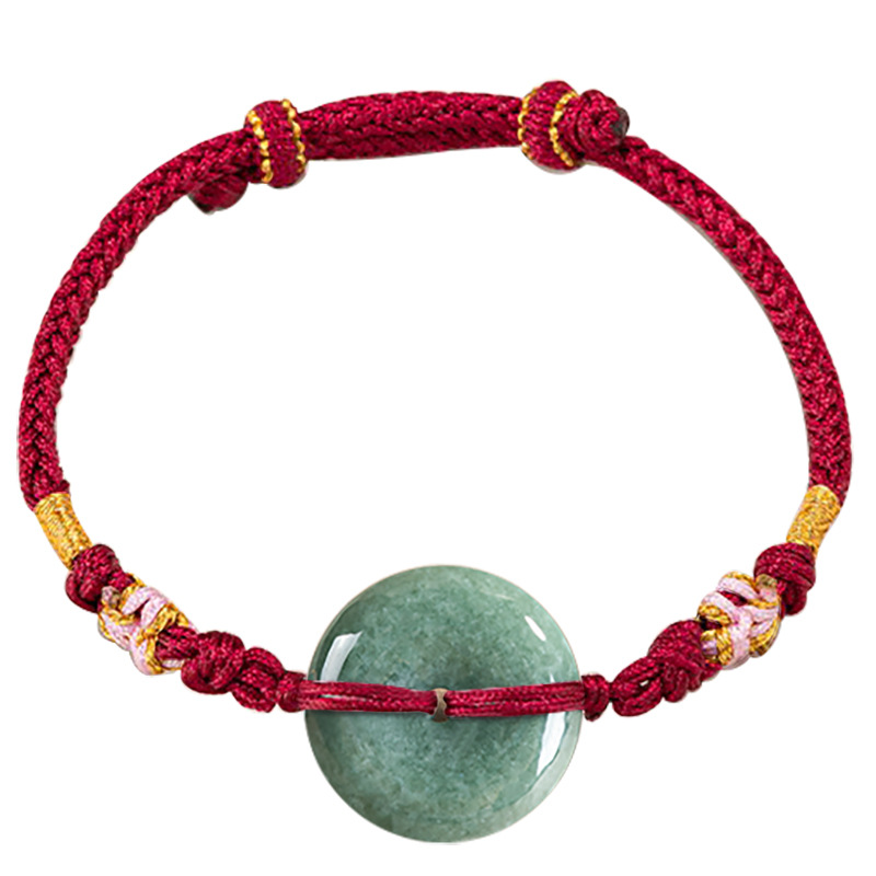 Vintage Jewelry Collection - Green Myanmar Jadeite Donut Bracelet Designer
