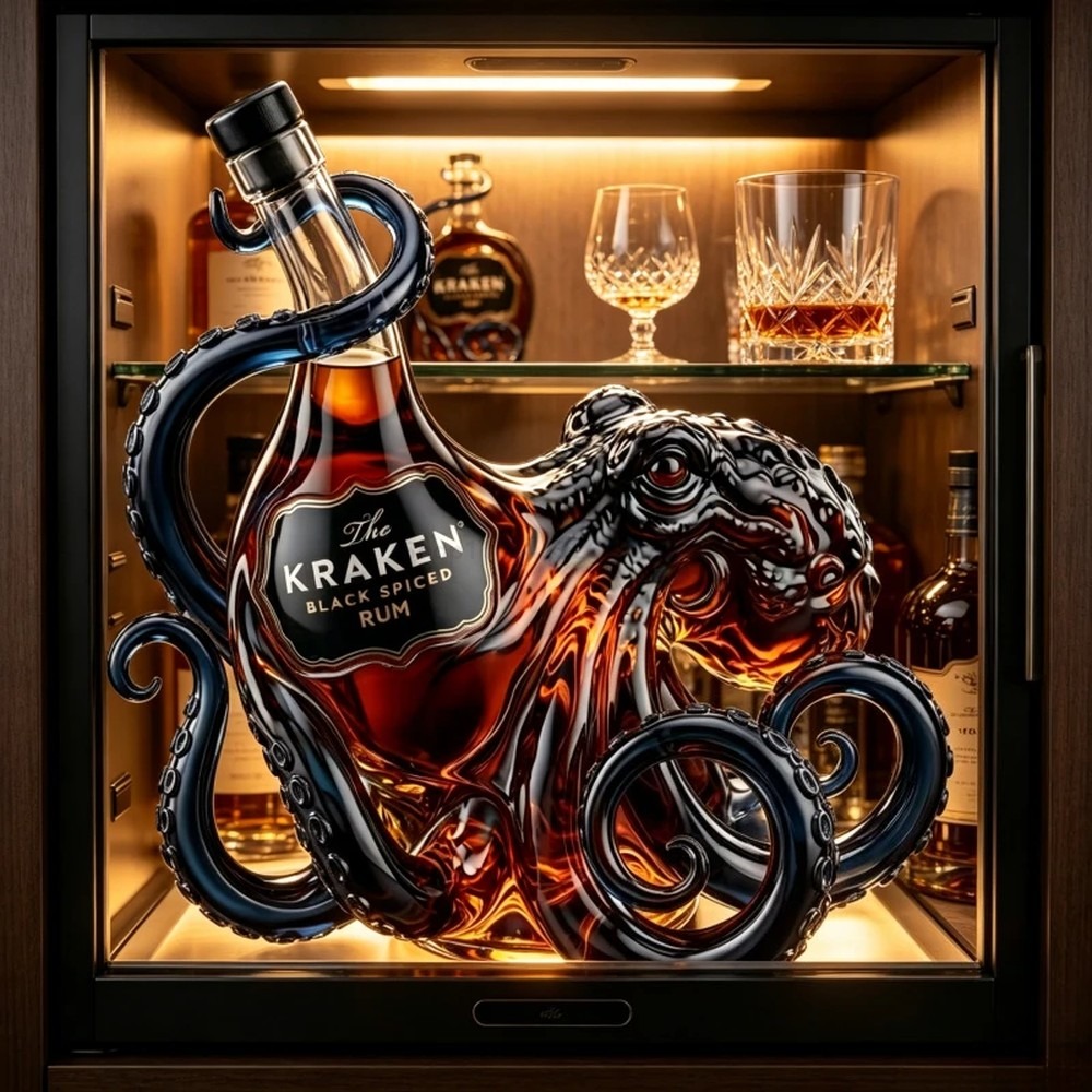 Vintage Kraken Octopus Rum Bot - Vintage Collectible Posters recension och pris