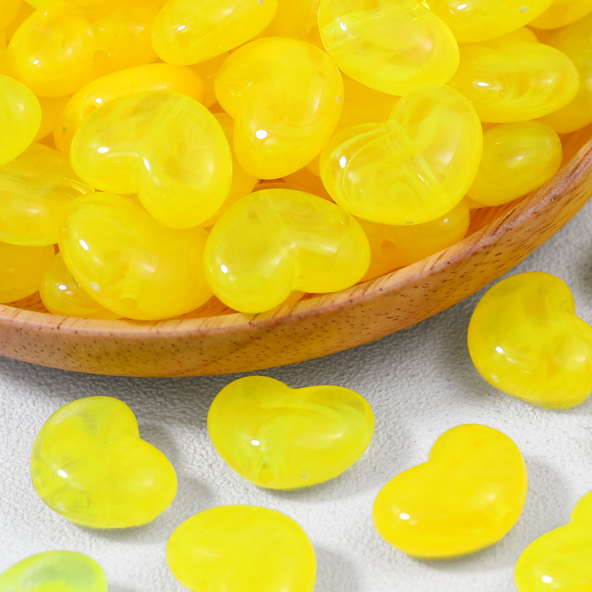 16x21mm Yellow Marbled Acrylic - Vintage Collectible Marbles recension och pris