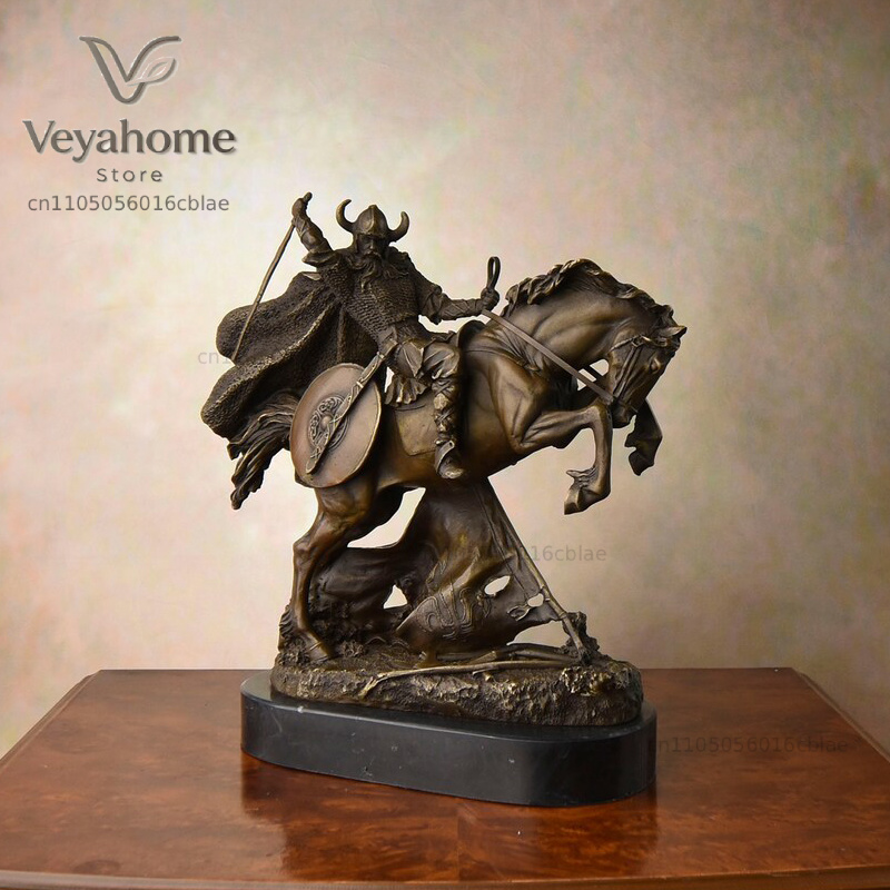 Bronze Medieval Warrior Riding - Vintage Collectible Marbles recension och pris