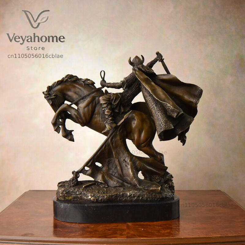 Bronze Medieval Warrior Riding - Vintage Collectible Marbles recension och pris