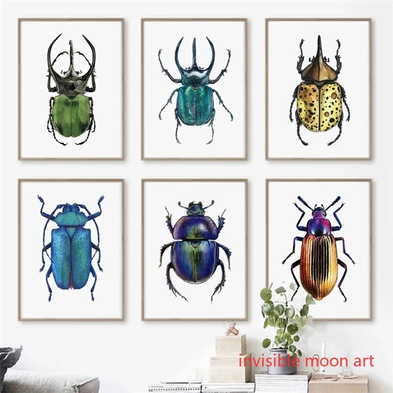 Vintage Insect Art Colorful Be - Vintage Collectible Posters recension och pris