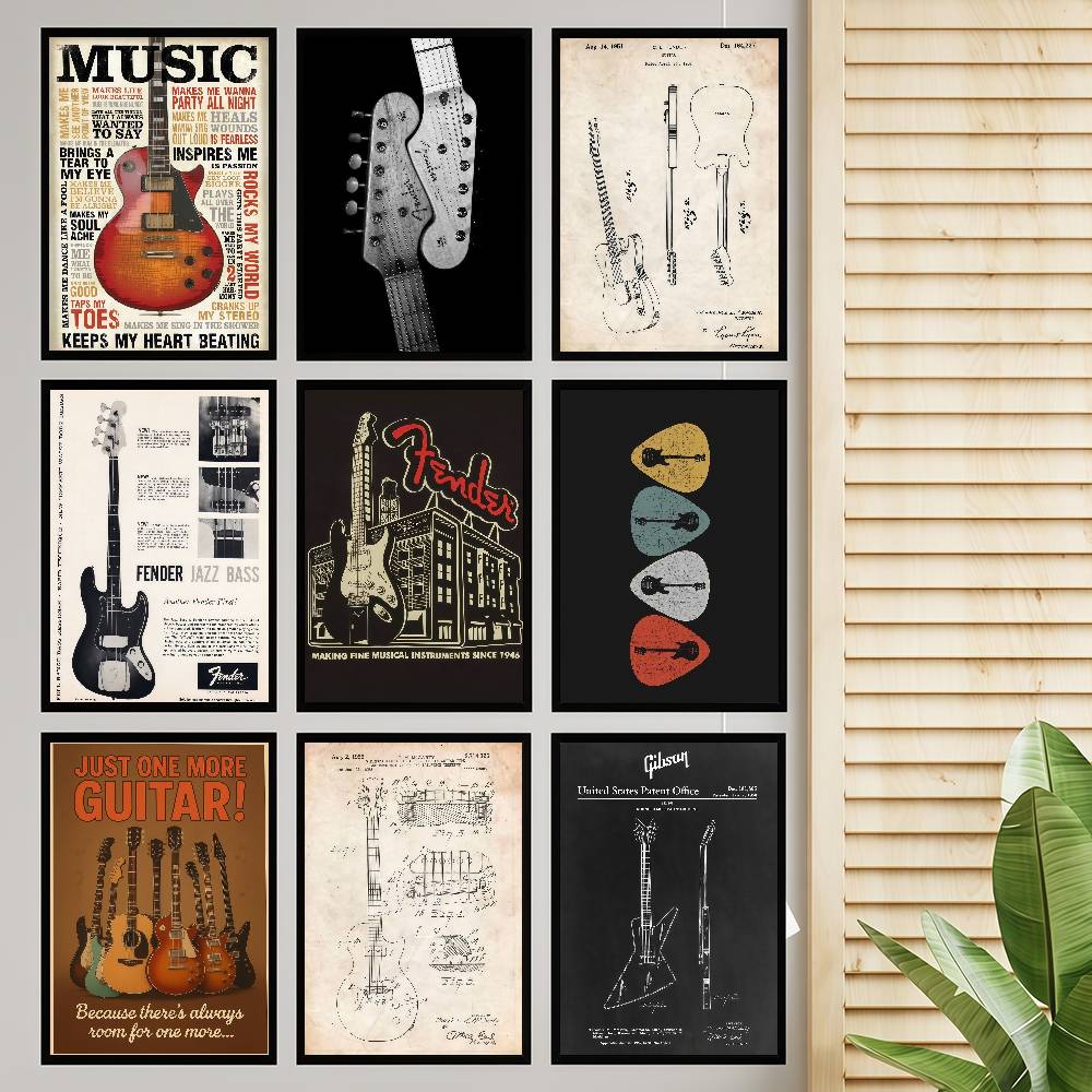Guitar Collection Self-adhesiv - Vintage Collectible Posters recension och pris