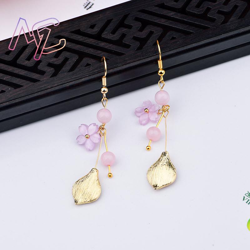 Pink Natural Jade Flower Earri - Vintage Jewelry Collection recension och pris