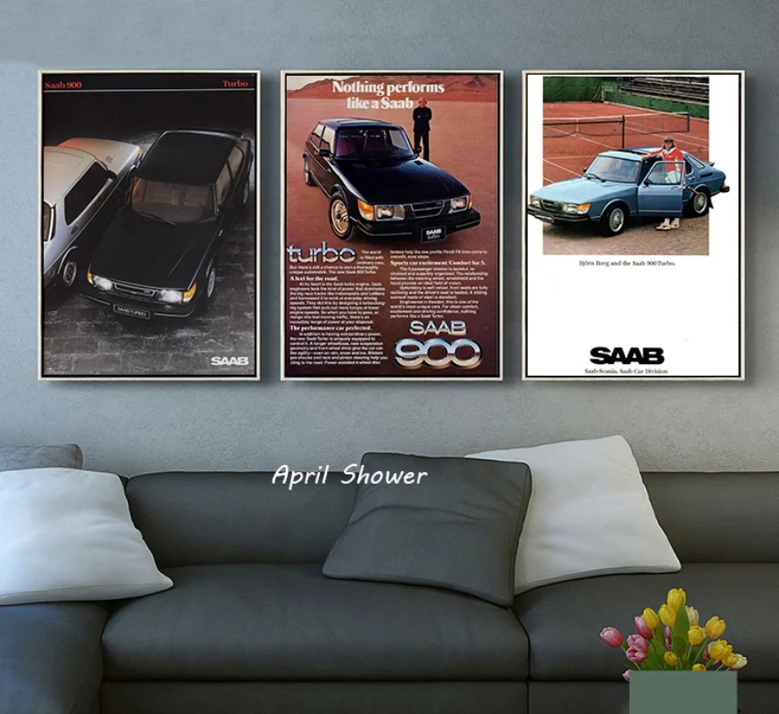 Classic Vintage Saab 900 Turbo - Vintage Collectible Posters recension och pris