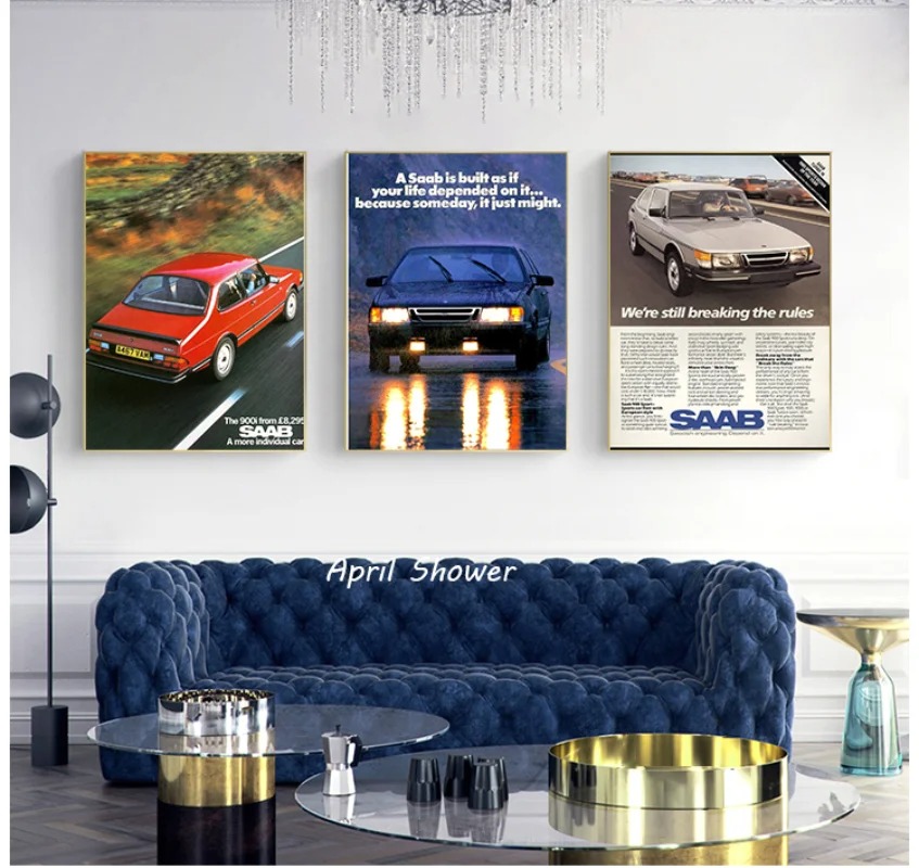 Classic Vintage Saab 900 Turbo - Vintage Collectible Posters recension och pris