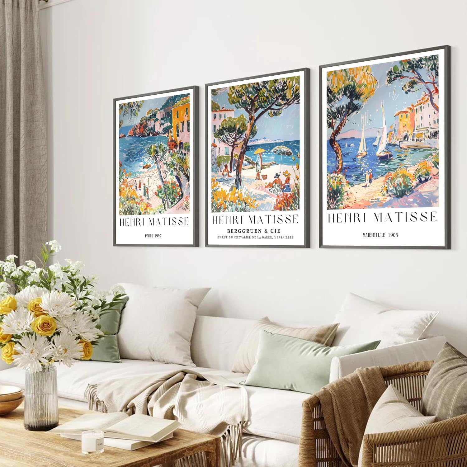 3 Pieces/Set of Vintage Beach  - Vintage Collectible Posters recension och pris